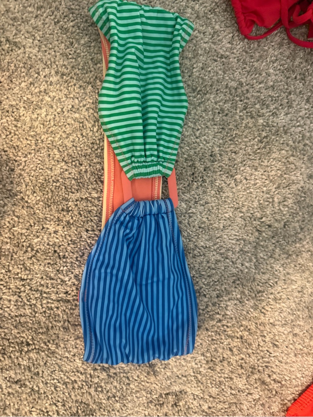 Striped Green & Blue Kids Swimwear top